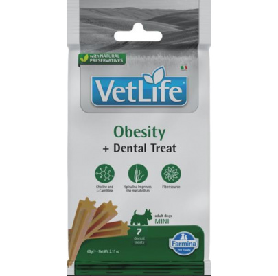 Pamlsok Farmina Vet Life Dog Obesity Adult Mini 60g(05.06.2026) posledné 2 kusy