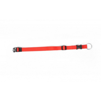  Obojok DUVO+ Nastaviteľný nylon červený 30-45 cm/ 15 mm (posledný kus)