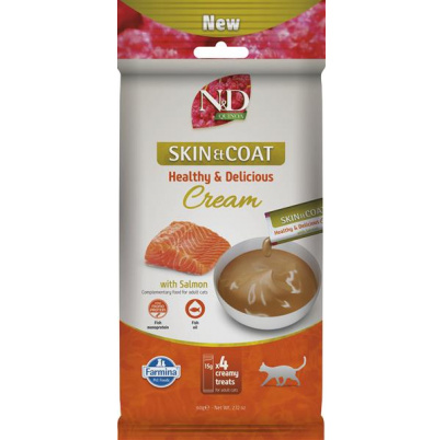 Pamlsok Farmina Creamy N&D Quinoa Cat Skin & Coat with Salmon Adult