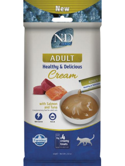 Pamlsok Farmina Creamy N&D Ocean Cat with Tuna & Salmon Adult 60 g