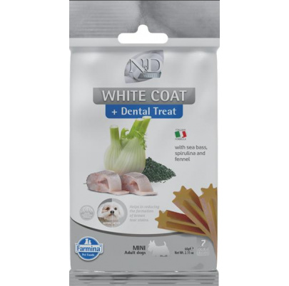 Pamlsok Farmina ND White Dog Sea Bass Fenn Rice Spiru Adult Mini 60g
