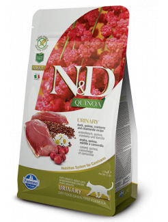 Farmina N&D cat QUINOA (GF) adult, Urinary, Duck & Chamomile 1.5kg - posledné balenie - exp. 30.11.2026