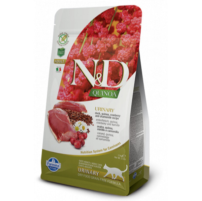 Farmina N&D cat QUINOA (GF) adult, Urinary, Duck & Chamomile 1.5kg - posledné balenie - exp. 30.11.2026